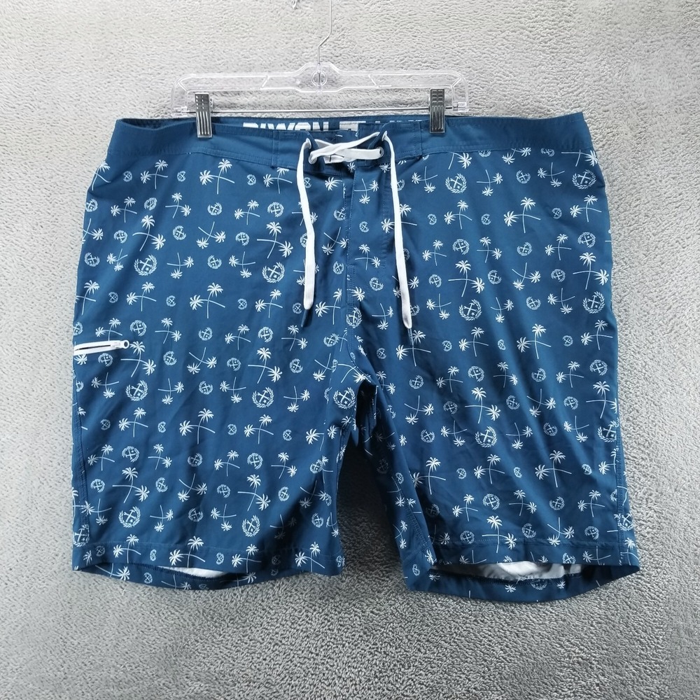 Dixxon Swim Shorts Mens 44 Blue 9" Swim Trunks Mesh Brief Lined Athletic